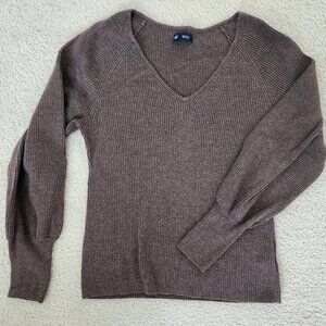 Gap Sweater-Medium Petite-Wool/Nylon Blend-Heather Brown